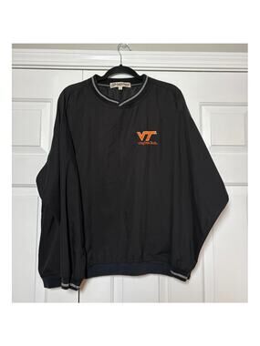 Virginia Tech Akwa Pullover Embroidered V Neck Windbreaker Golf Pullover Jacket